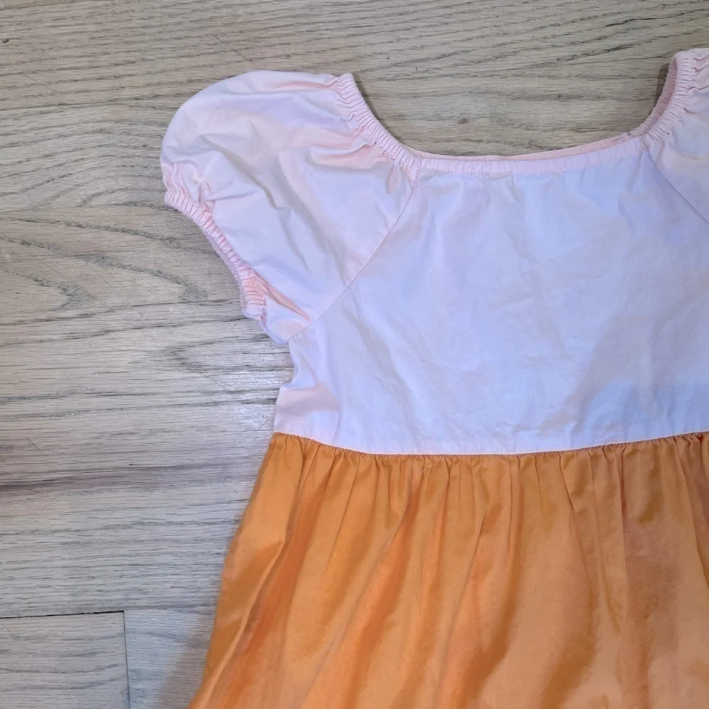 Girls Festive Dress Orange Pink Tiered Body Size 5 Light Pink Orange Twirl